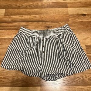 Urban Renewal Gray/Blue and White Striped Shorts